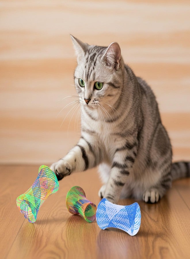 ElevateTech Cat Spring Toys Cat Tube Spring Toy Interactive for Indoor Cats Plastic Coils Attract Cats to Swat Bite Hunt 3.66 × 1.85 × 0.12 inches Multicolor 60Pcs - Image 4